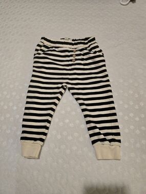 Jessica Simpson Black and Cream Striped Baby Jogger Pants
